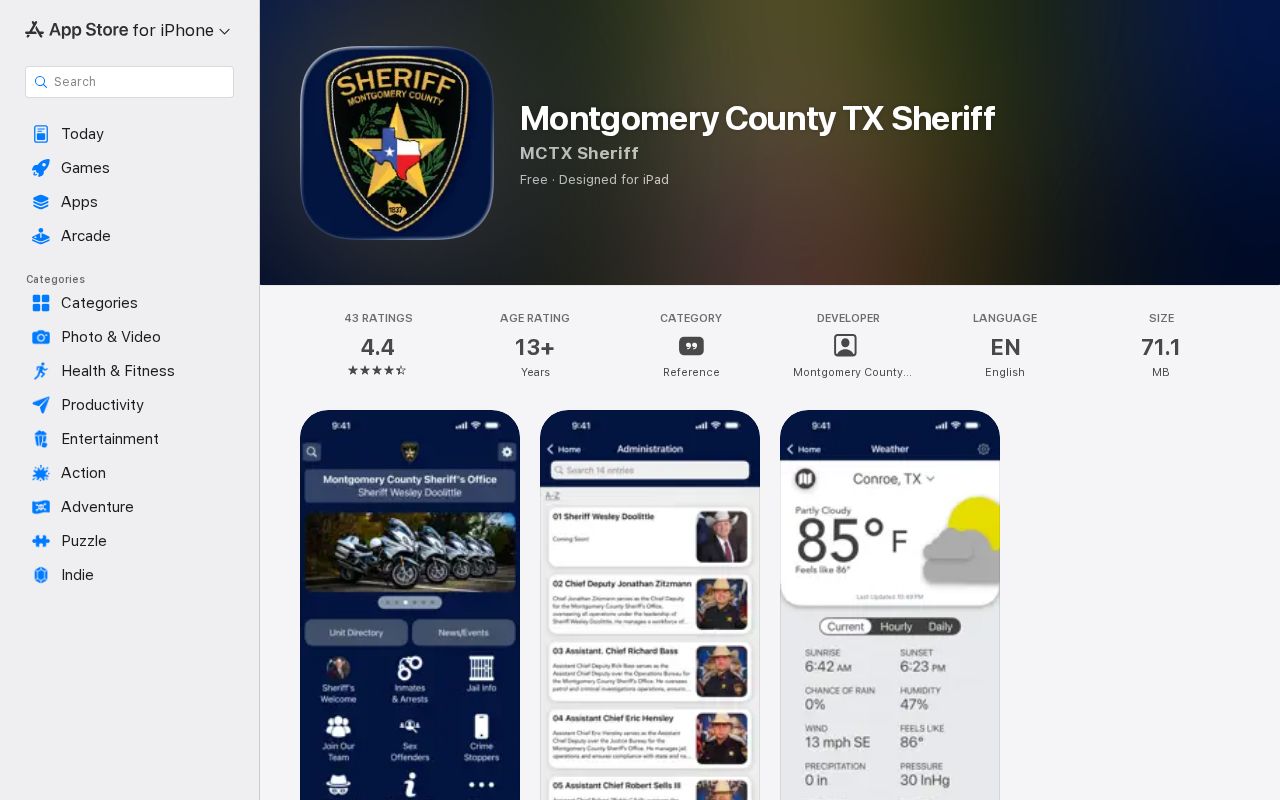Montgomery County released inmate mugshot source in the official sheriff app